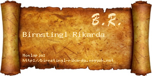 Birnstingl Rikarda névjegykártya